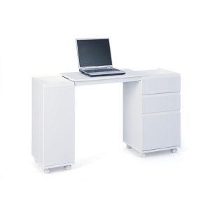 Alter Meuble / bureau extensible, coloris blanc, 66 x 72 x 36 cm