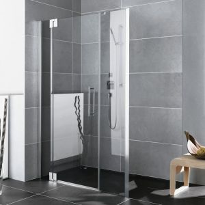 Kermi Pasa XP Porte battante, avec élément fixe, avec élément annexe, pour niche, pour paroi latérale, PX1GL18320VAK, PX1GL