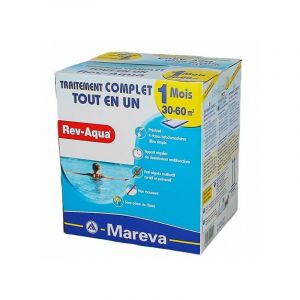 Mareva Traitement complet Rev-Aqua 1 mois - piscine 30-60 m3 (Revaqua) - Lot de 4
