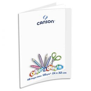 Image de Oxford Cahier de dessin C9 120g, 24x32, 48 pages unies, couverture polypro incolore