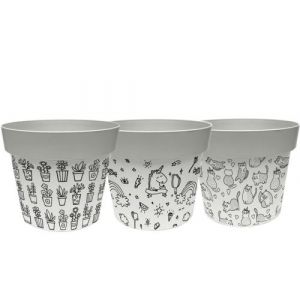 Poetic Kit Pot de fleur à colorier enfants + 4 feutres
