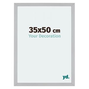 Your Decoration - 35x50 cm - Cadres Photo en mdf Avec Verre acrylique - Anti-Reflet - Excellente Qualité - Argent Mat - Cadre Decoration Murale