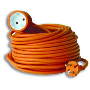 Electraline 20857038F Rallonge Prolongateur Jard&iacute;n 25 mt avec clapet - section 2x1,5 mm&sup2; orange
