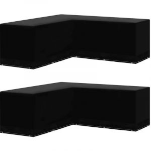 VidaXL Housses de salon de jardin 2pcs Forme L 12 ?illets 250x250x90cm
