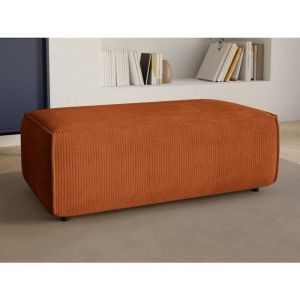 Pouf velours terracotta