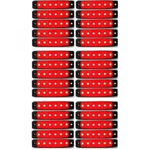 30x LED Côté Arrière Contour 24V Rouge Marqueur Feux pour Camion Caravane Remorque Benne Châssis