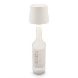 BRILONER - Lampe bouteille LED sans fil, tactile, à intensité variable, couleur de lumière blanche chaude, lampe de chevet sans fil, lampe de salon à poser, 10,5x11,5 cm, blanc