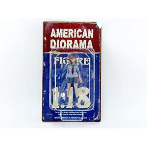 Image de American Diorama Voiture Miniature de Collection 1-18 - FIGURINES Femme avec cravate - Grey / Red - 76281