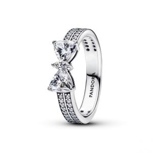 Pandora Bague Double Rang Nœud Scintillant - Taille 50