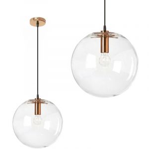 Lampe suspendue APP930-1CP lassi verre rose or diamètre 25CM 1-POINTS de lumière E27