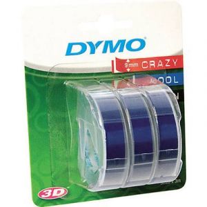 Dymo S0847740 - 3D Ruban de marquage, bleu, en blister de 3 pièces, 9mm x 3m