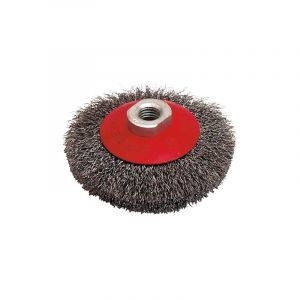 Leman Brosse cuvette pour meuleuse fil acier ondul&eacute; 0,30 mm D. 115 mm M14 pour m&eacute;tal - D&eacute;capage dur - 520.115