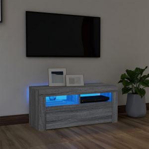 VidaXL 822722 Meuble TV avec lumières LED Sonoma gris 90x35x40 cm