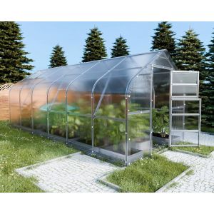 Serre KLASIKA*DROP 15m2, 2,5m x 6m, 4 mm avec revêtement en polycarbonate