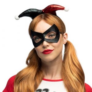 Ruedelafete Boland 72343 - Set Arlequin, diadème et masque pour les yeux, set de costume pour le carnaval et Halloween, méchant