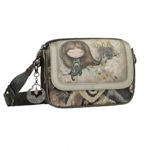 Anekke - Sac bandouli&egrave;re &agrave; rabat "Real" - 25 x 18 x 8 cm - Marron