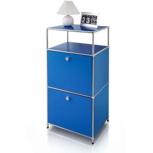 &Eacute;tag&egrave;re m&eacute;tal chrom&eacute; design &eacute;pur&eacute;, Concept Epur&eacute; MK-120, L50 &times; P40 &times; H100 cm, Bleu