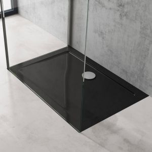 Sogood - Bac à douche receveur de douche antiglisse rectangulaire acrylique noir Faro2 70x100x4cm - Noir