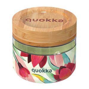 Quokka DELI SPRING | CONTENANT ALIMENTAIRE EN VERRE AVEC COUVERCLE EN SILICONE 500 ML