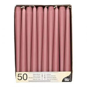 Papstar STARPAK Bougie de chandelier, 22 mm, pack de 50, vieux rose