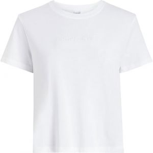 Calvin Klein T-Shirt Manches Courtes Femme Classic Coton, Blanc (White), L
