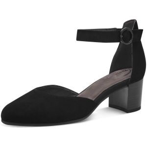 Tamaris Comfort Mary Jane Femme &agrave; Bride Cuir &eacute;l&eacute;gants, Black Suede, 37 EU