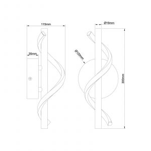 Brilliant AG Applique murale LED Eunice, largeur 12 cm, noir, métal