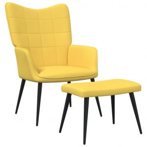 VidaXL Chaise de relaxation 62x68,5x96 cm Tissu Jaune moutarde - Jaune