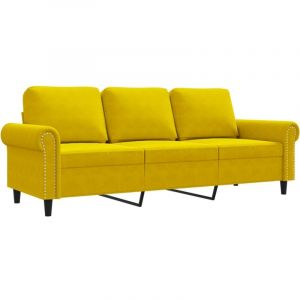 VidaXL Canapé à 3 places Jaune 180 cm Velours