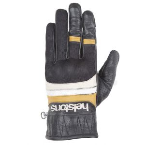 Image de Helstons Bull Air Ete Leather Mesh Black Beige White Yellow Gloves T10