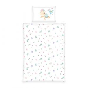 Herding Little Turtle Winterbettw&auml;sche, Kopfkissenbezug ca. 40x60 cm mit Hoteleinschlag, Bettbezug ca. 100x135 cm mit leichtl&auml;ufigem Rei&szlig;verschluss, 100% Baumwolle, Flanell