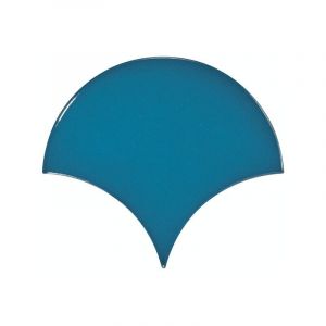 Eiffel Art Construction - Carrelage mur écaille de poisson uni bleu 10,6x12 cm scale fan electric blue (vendu par boite de 0,37m2)