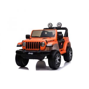 4x4 Voiture électrique enfant 12V JEEP Wrangler Orange Radio avec entrée Bluetooth USB Batterie au lithium Télécommande 24