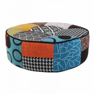 Image de AC-Déco Pouf rond Patchwork multicolore 50 cm déhoussable