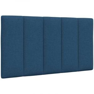VidaXL Coussin de t&ecirc;te de lit bleu 90 cm tissu