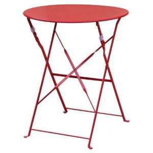 Image de Bolero Gh560 Trottoir Table en acier style, 710 mm x 595 mm, jardin Restaurant Commercial, rouge