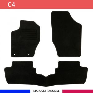 Tapis de voiture - Sur Mesure pour C4 (2004 - 2011) - 3 pièces - Tapis de sol antidérapant pour automobile