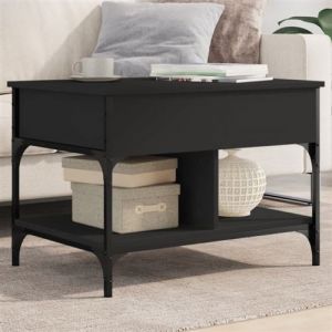 VidaXL Table basse noir 70x50x50 cm bois d'ingénierie et métal