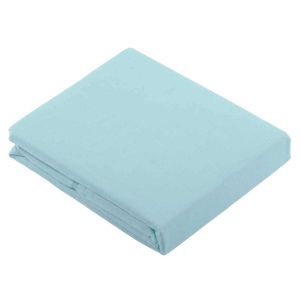 Home maison Drap plat uni en 100 % coton coton bleu ciel x