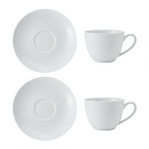 Mikasa Chalk Lot de 2 tasses &agrave; cappuccino et soucoupes en porcelaine 310 ml Coffret cadeau