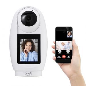 PNI IP733 Cam&eacute;ra de Surveillance vid&eacute;o 3 MP, Audio et vid&eacute;o bidirectionnel, avec Bouton d'appel Bluetooth, &eacute;cran, Fonction babyphone