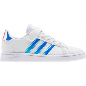 Adidas Grand Court C, Chaussure de Tennis Mixte Enfant, FTWR Blanc/FTWR Blanc/Gris Dash, 28 EU