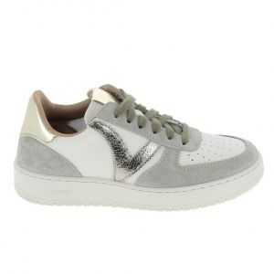 Victoria 1258222-WOMEN Basket Basse Madrid CROÛTE DE Cuir & DÉTAILS MÉTALLISÉS Plateau Femme Kaki 39
