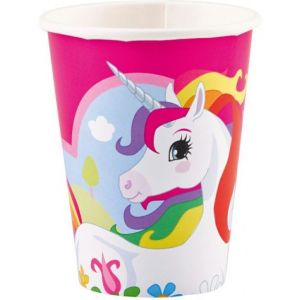 Amscan Tasses de fête licorne girls 250 ml blanc/rose 8 pièces