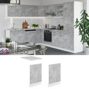 Vicco - Façade de lave-vaisselle "R-Line" 45cm Béton/Blanc