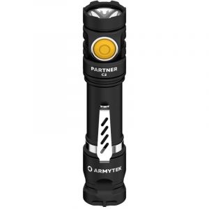 Armytek Partner C2 Magnet usb White led Lampe de poche avec clip ceinture, avec &eacute;tui &agrave; batterie 1100 lm 118 g