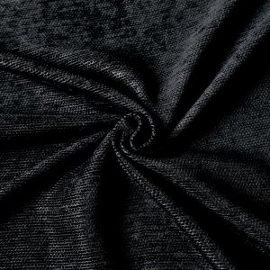 Tissu velours chenille noir qualité siège - Mondial Tissus