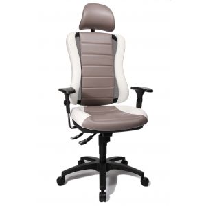 Image de Topstar HE30PS033X Head Point RS SY Chaise de Bureau avec Têtière Gris/Blanc 47 x 50 x 150 cm