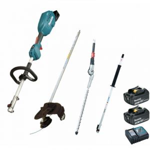 Image de Makita Outil Multifonctions 18V DUX18 + Débroussailleuse + Taille haies + Rallonge + 2 batt 3Ah