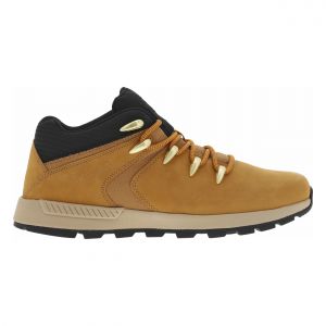 Timberland Bottines en cuir nubuck miel avec patch en Mesh cousus sur la tige